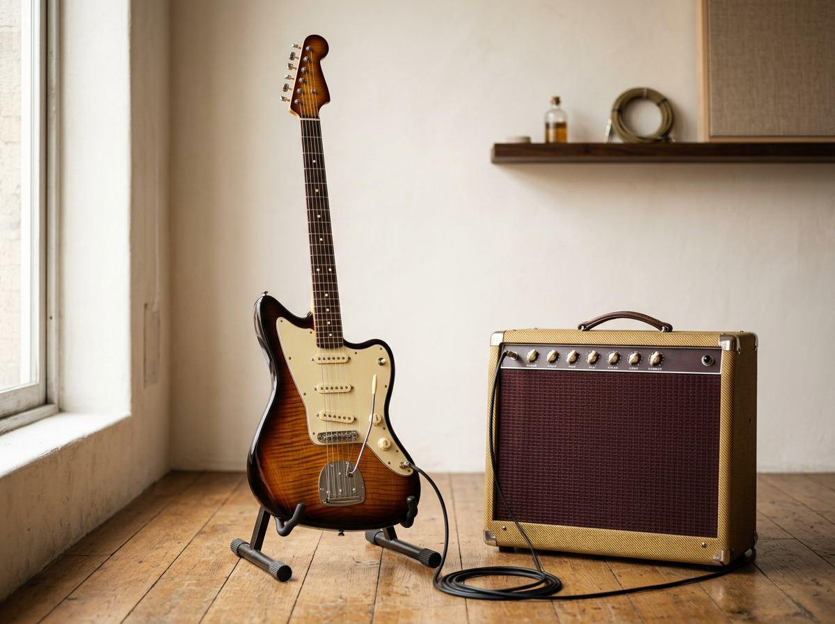 Musical Instruments product imagery generated with Supermodel AI